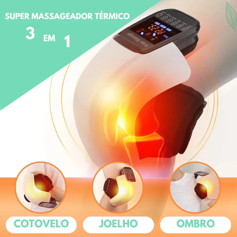 Super Massageador Térmico de Compressão com Infravermelho para Joelho