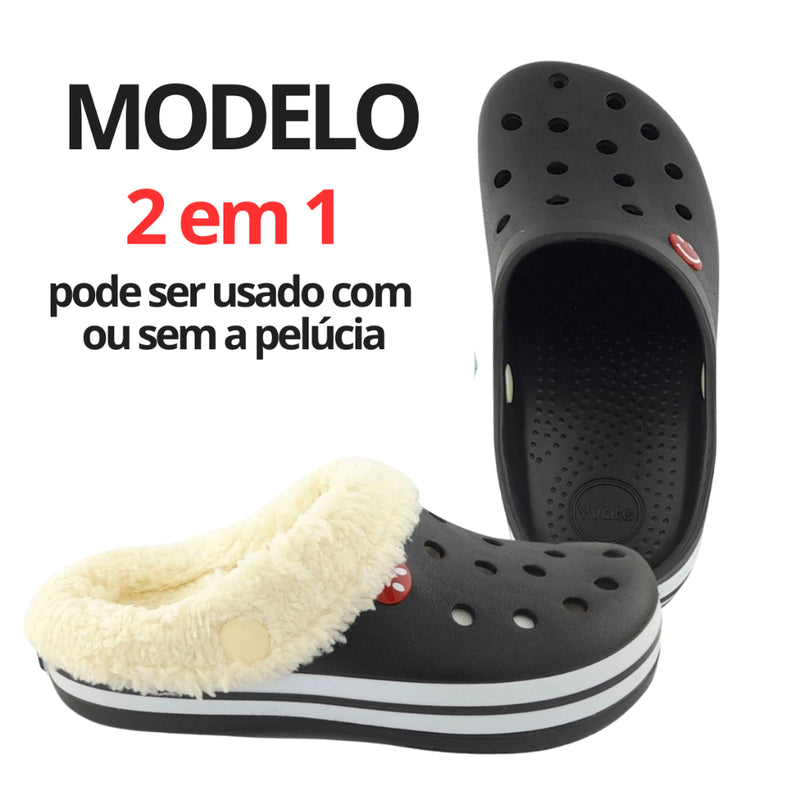 Pine.D Pantufa Crocs Pelúcia Inverno